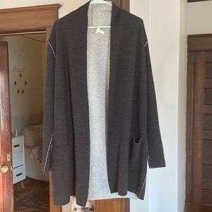 Eileen Fisher wool/cashmere blend long reversible cardigan